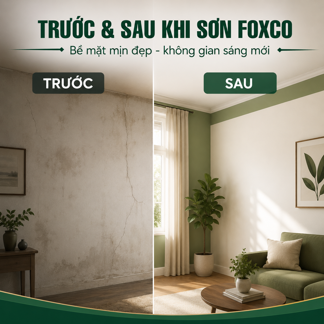 So sánh trước và sau khi sơn FOXCO