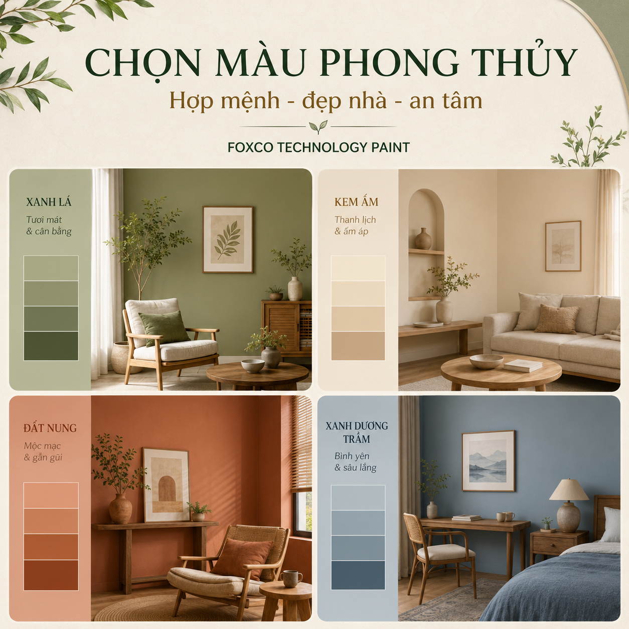 Gợi ý màu phong thủy FOXCO